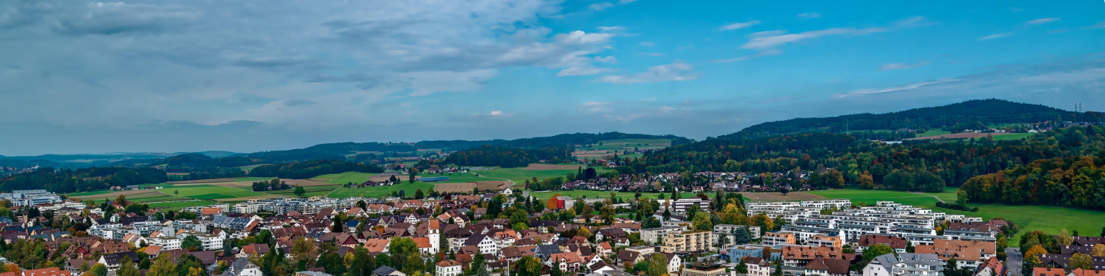 A village in the Zurich highlands area of Switzerland